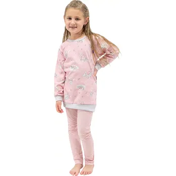 Dívčí pyžamo ESITO | Dívčí tunikové pyžamo Víly - růžová / 110