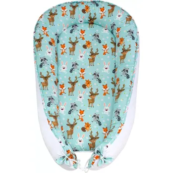 Hnízdečko pro miminko ESITO | Luxusní hnízdo Minky Bamboo Forest - bílá / 100 x 65 cm