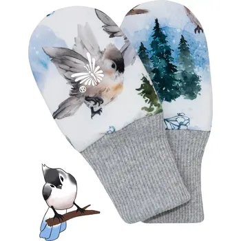 Rukavice ESITO | Rukavice softshell bezpalcové Ptáčci vel. 74-80 - modrá / 74 - 80