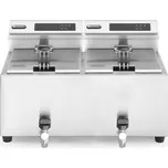 Hendi 207376 Fritéza Mastercook digitální s výpustí 2x8 l