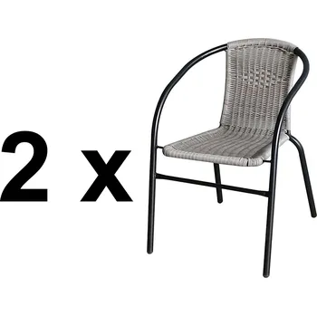 VerDesign Set 2 ks BISTRO zahradní židle, šedý ratan