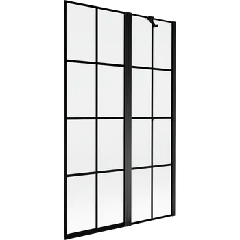 Vanová zástěna Mexen Mist vanová zástěna dvoukřídlá pravá 110 x 150 cm, černá mřížka, černá - 8A9-110-011-70-77-P Vanové zástěny