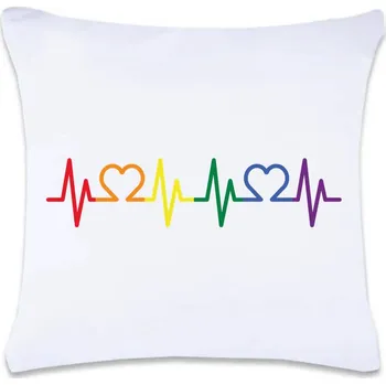 Dekorativní polštářek DOBRÝ TRIKO Polštář s potiskem 40 x 40 cm LGBT tep srdce Oboustranný tisk: NE