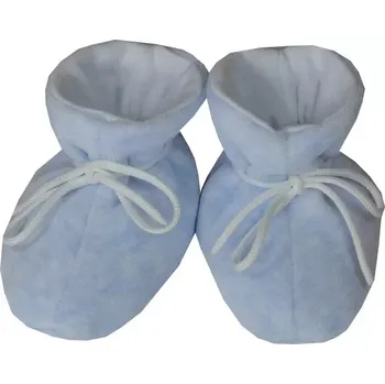 Chlapecké bačkory ESITO | Kojenecké botičky plyš velké melír - melír modrý