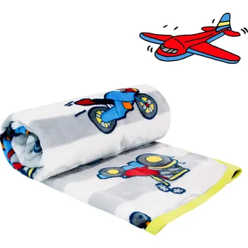 Dětská deka ESITO | Dětská deka jednoduchá Doprava - šedá / 75 x 100 cm