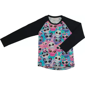 ESITO | Dívčí triko s dlouhým rukávem Colored cats Pink - růžová / 104