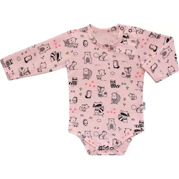 Kojenecký body ESITO | Dětské body DIGITÁL Zvířátka vel. 50 až 74 - růžová / 68