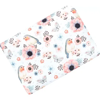 Příslušenství pro dětskou postel a kolébku ESITO | Polštářek s potiskem Ptáčci růžová - růžová / 30 x 40 cm