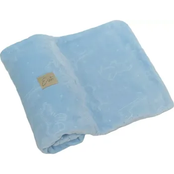 Dětská deka ESITO | Dvojitá dětská deka Mikroplyš ZOO Baby blue - modrá / 75 x 100 cm