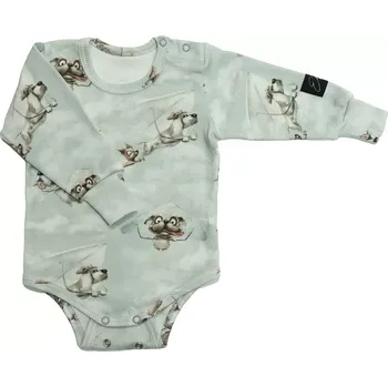 ESITO | Rostoucí body žebrované Pejsek rogalo - zelená / 56 - 62