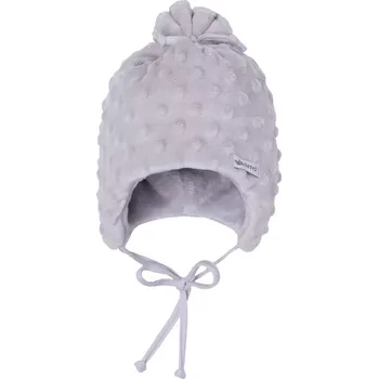 Čepice ESITO | Dětská zimní čepice Minky Teddy Silver - stříbrná / 34