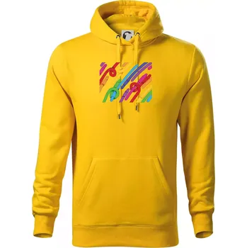 Pánská mikina Žížaly pruhy (Alexis Citrine) - Mikina pánská Cape s kapucí - XL ( Žlutá )