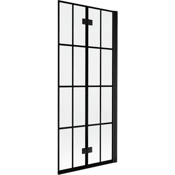 Vanová zástěna Mexen Mist sprchová zástěna 2-křídlová pravá 80 x 150 cm, černá mřížka, černý - 8A9-080-002-70-77-P Vanové zástěny