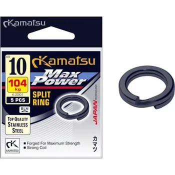 Kamatsu Kroužky MAX POWER SPLIT RING 5,5 mm 40kg-5ks Black