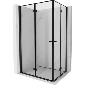 Mexen Mist-F Duo skládací sprchový kout levý 100 x 75 cm, černý rám, černá - 8A6-100L-075P-70-70 Sprchové kouty