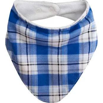 Bryndák ESITO | Slintáček bavlna potisk - kostka tm. modrá velká / UNI