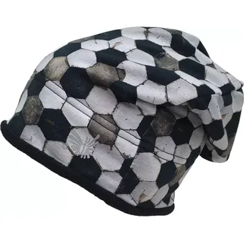 Čepice ESITO | Dětská zimní čepice spadená Mozaika black - černá / 42