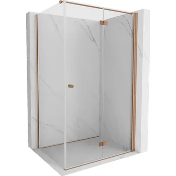 Mexen Mist-F skládací sprchový kout pravý 75 x 95 cm, čirý, kartáčovaná měď - 8A6T-075-095-65-00-P Sprchové kouty