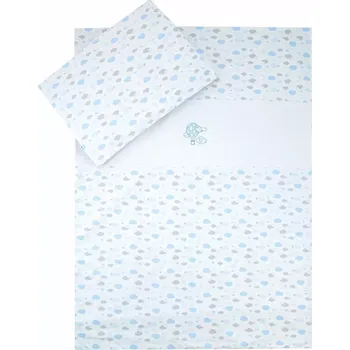 Povlečení ESITO | Dětské povlečení Mráček JERSEY - modrá / 100 x 135, 60 x 40 cm