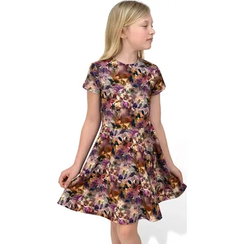 Dívčí šaty ESITO | Dívčí kolové šaty Leontýna - hnědá / 116