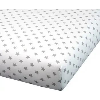 Příslušenství pro dětskou postel a kolébku ESITO | Dětské antibakteriální prostěradlo Hvězda 60 x 120 cm - bílá / 60 x 120 cm