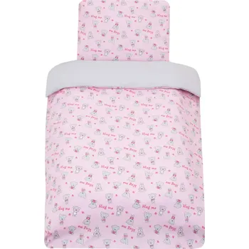 Povlečení ESITO | Dětské povlečení Teddy bears z Jersey Pink - růžová / 100 x 135, 60 x 40 cm