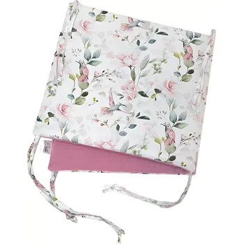 Příslušenství pro dětskou postel a kolébku ESITO | Luxusní mantinel mušelín do postýlky Birdie - růžová / 28 x 60 cm