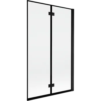 Vanová zástěna Mexen Mist vanová zástěna 2-křídlová pravá 110 x 150 cm, černý rám, černý - 8A9-110-002-70-70-P Vanové zástěny