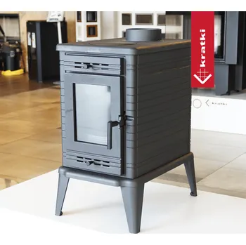 Krbová kamna Kratki Litinová kamna na dřevo K10 Ø 150 10 kW s topnými