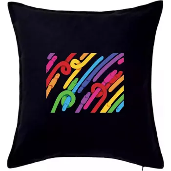 Polštář Žížaly pruhy (Alexis Citrine) - Polštář 50x50 - 50x50 - Pouze potah ( Černá )