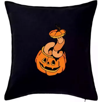 Polštář Žížala v dýni (Alexis Citrine) - Polštář 50x50 - 50x50 - Pouze potah ( Černá )