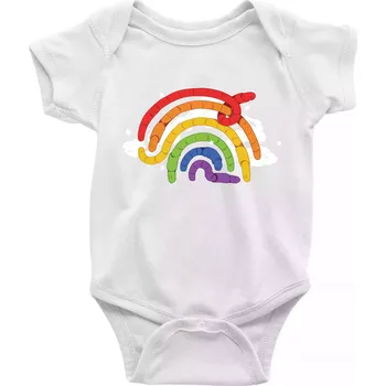 Kojenecké oblečení Žížaly duha (Alexis Citrine) - Body kojenecké s krátkým rukávem - Krátký r. 12-18 měs ( Bílá )