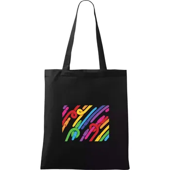 Nákupní taška Žížaly pruhy (Alexis Citrine) - Taška bavlněná - 42 x 38 cm ( Černá )