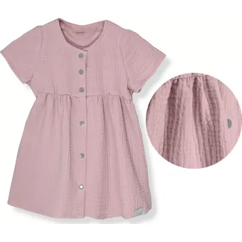 Dívčí šaty ESITO | Mušelínové šaty Barunka Powder pink - pudrová / 74