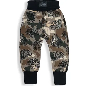 ESITO | Dětské tepláky s vysokým pasem Čtyřkolky - hnědá / 98