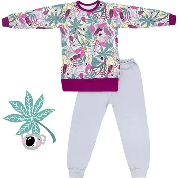 Dívčí pyžamo ESITO | Dívčí pyžamo Džungle vel. 92 - 110 - fialová / 110