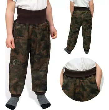 Chlapecké kalhoty ESITO | Rostoucí softshellové kalhoty Forest - hnědá / 98