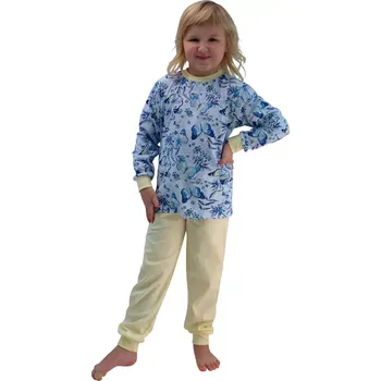 Dívčí pyžamo ESITO | Dívčí pyžamo Motýl vel. 116 - 122 - modrá / žlutá / 122