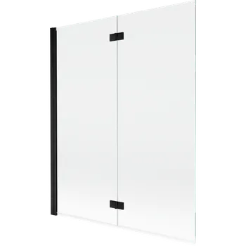 Vanová zástěna Mexen Mist vanová zástěna dvoukřídlá levá 140 x 150 cm, transparentní, černá - 8A9-140-002-70-00-L Vanové zástěny