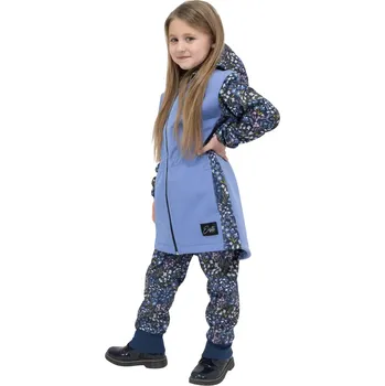 Kojenecká bunda ESITO | Dívčí parka Elega Meadows flowers - modrá / 92