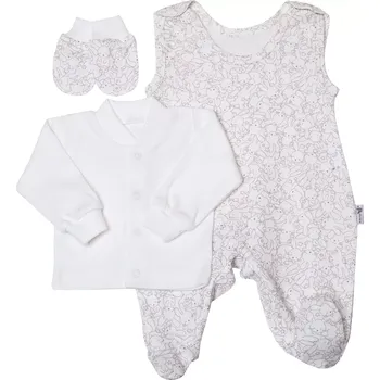 Kojenecká souprava ESITO | Souprava do porodnice Zája 3 dílná vel. 50 až 62 - slonová kost / 62