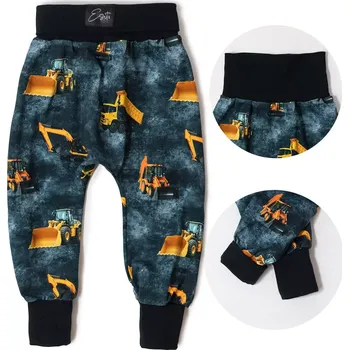 ESITO | Dětské tepláky s vysokým pasem Bagry - černá / 74