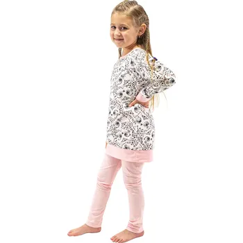 Dívčí pyžamo ESITO | Dívčí tunikové pyžamo Kočičky - růžová / 122