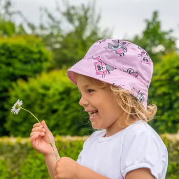 Kojenecká čepice ESITO | Dětský klobouk Kočičky - růžová / M