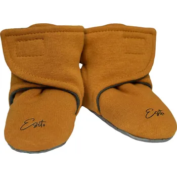 Kojenecké oblečení ESITO | Capáčky barefoot Warmkeeper Antique gold - okrová / 2 - délka stélky: 12 cm