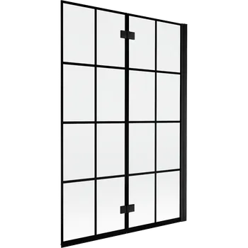 Vanová zástěna Mexen Mist sprchová zástěna 2-křídlová pravá 120 x 150 cm, černá mřížka, černá - 8A9-120-002-70-77-P Vanové zástěny