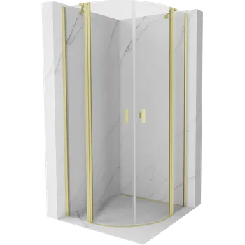 Mexen Mist půlkruhový sprchový kout sklopný 90 x 90 cm, transparentní, zlato kartáčovaná - 8A32-090-090-55-00 Sprchové kouty