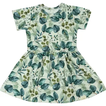 Dívčí šaty ESITO | Dívčí šaty Leaves - olivová / 92