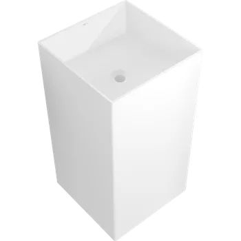 Umyvadlo Mexen Xola-2 samostatně stojící umyvadlo z konglomerátu 45 x 45 cm, bílá mat - 26594500 Koupelnové umyvadla