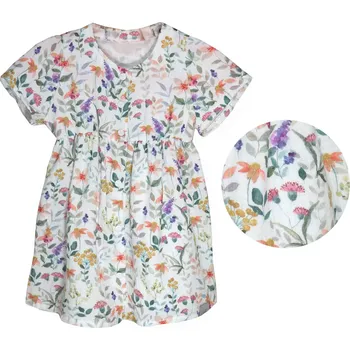 Dívčí šaty ESITO | Mušelínové šaty Barunka Meadow - bílá / 62